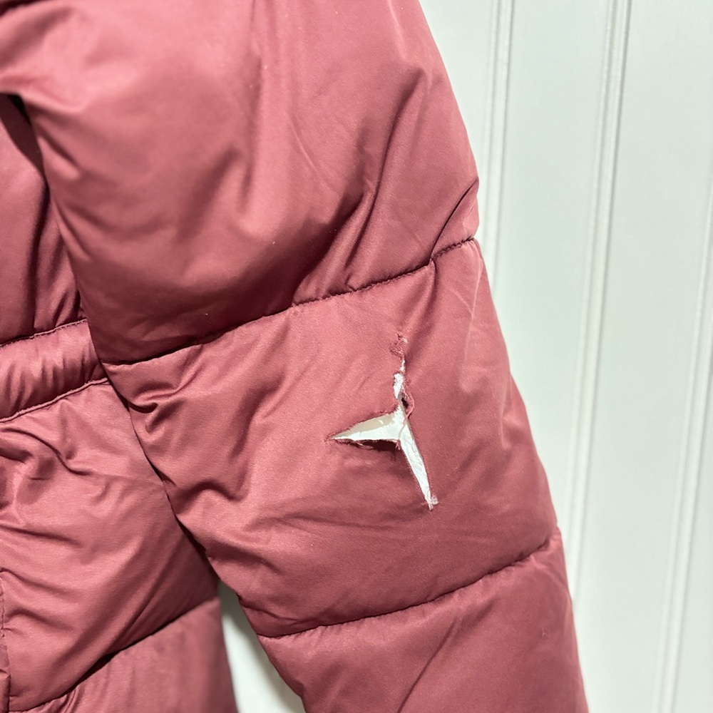 SAVE THE DUCK Quilted Puffer Jacket in Burgundy - Picture 12 of 12